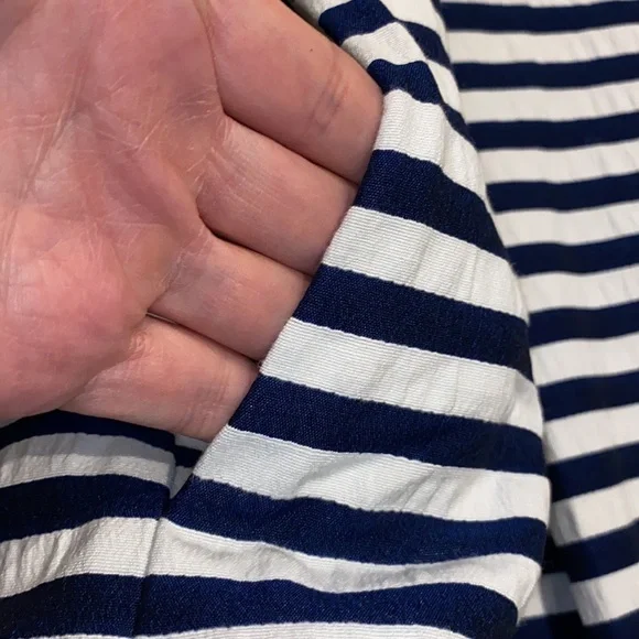 J. McLaughlin Tracy Blue & White Stripe Shift Dress (M) - Picture 6 of 12